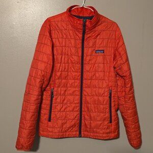 Patagonia Nano Puff Puffer Jacket Red Orange Womens Size Medium